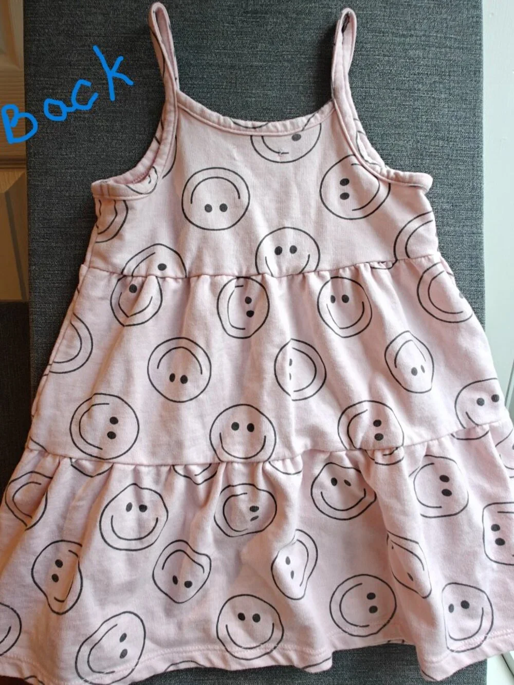Grayson Mini 3T Pink Smiley Face Tiered Sleeveless Dress